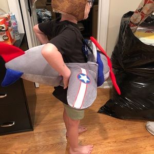 Airplane Halloween costume with pilot hat